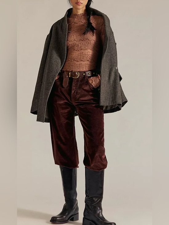 Free People Pants - FREE PEOPLE Deep Trance Boyfriend Cord Pant in shaved chocolate size 30